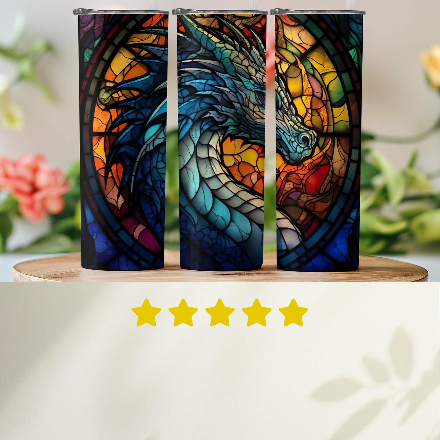 Intricately Designed Stained Glass Dragon product
