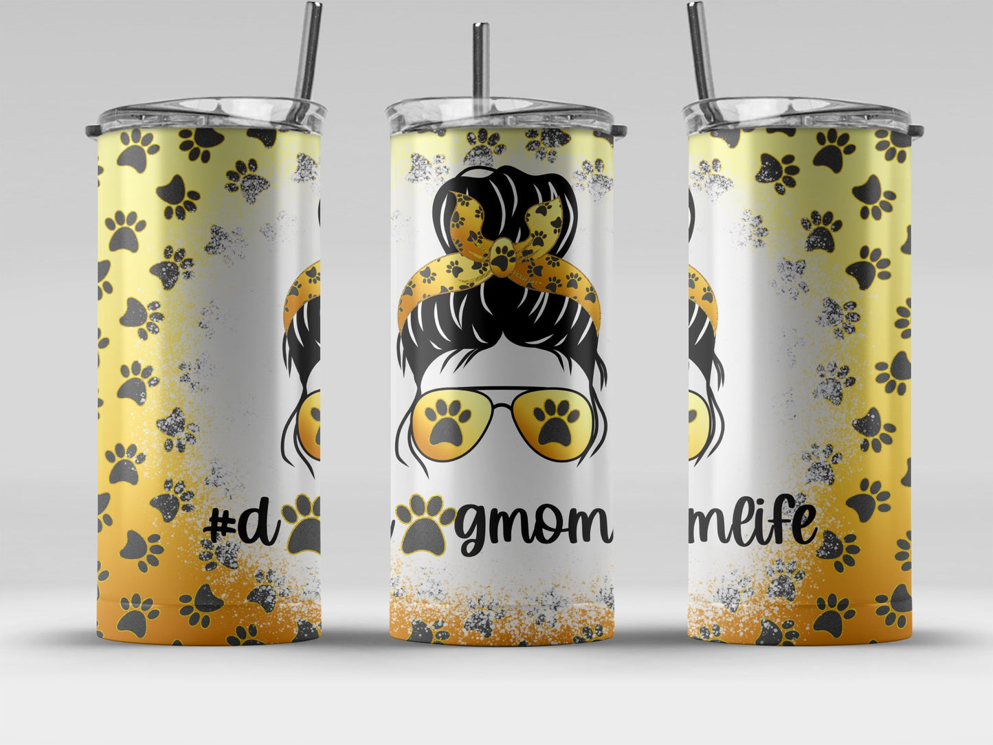 Trendy Dog Mom Paw Print Tumbler Lifestyle Product