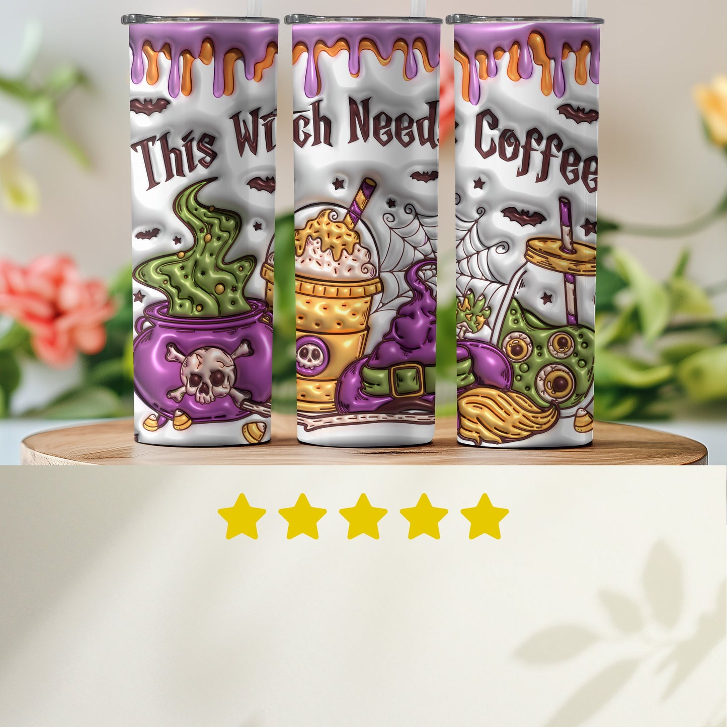 This Witch Needs Coffee Themed Tumbler product