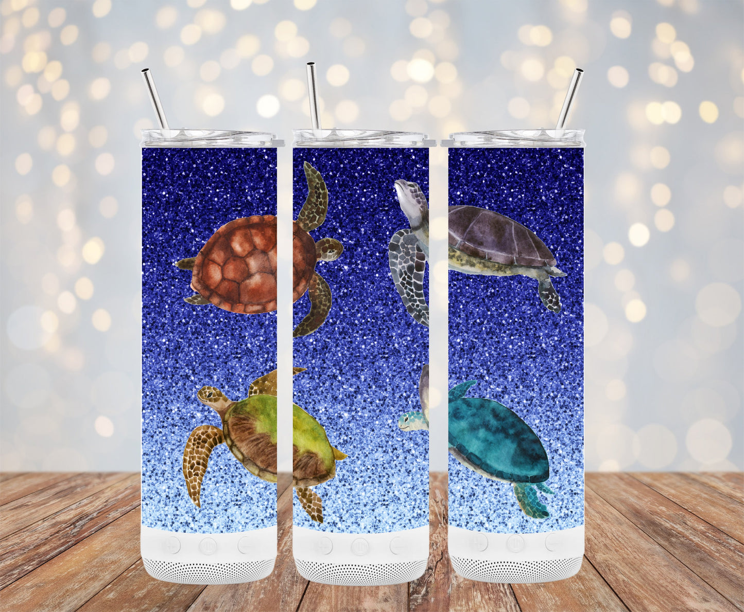 Sea Turtle Glitter Ombre Tumbler Cup Product