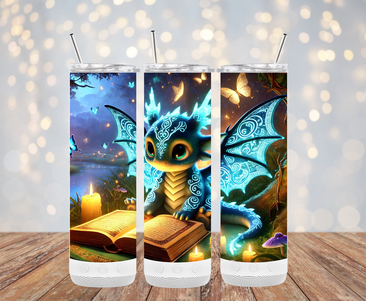 Enchanting Blue Dragon Design Tumbler Product