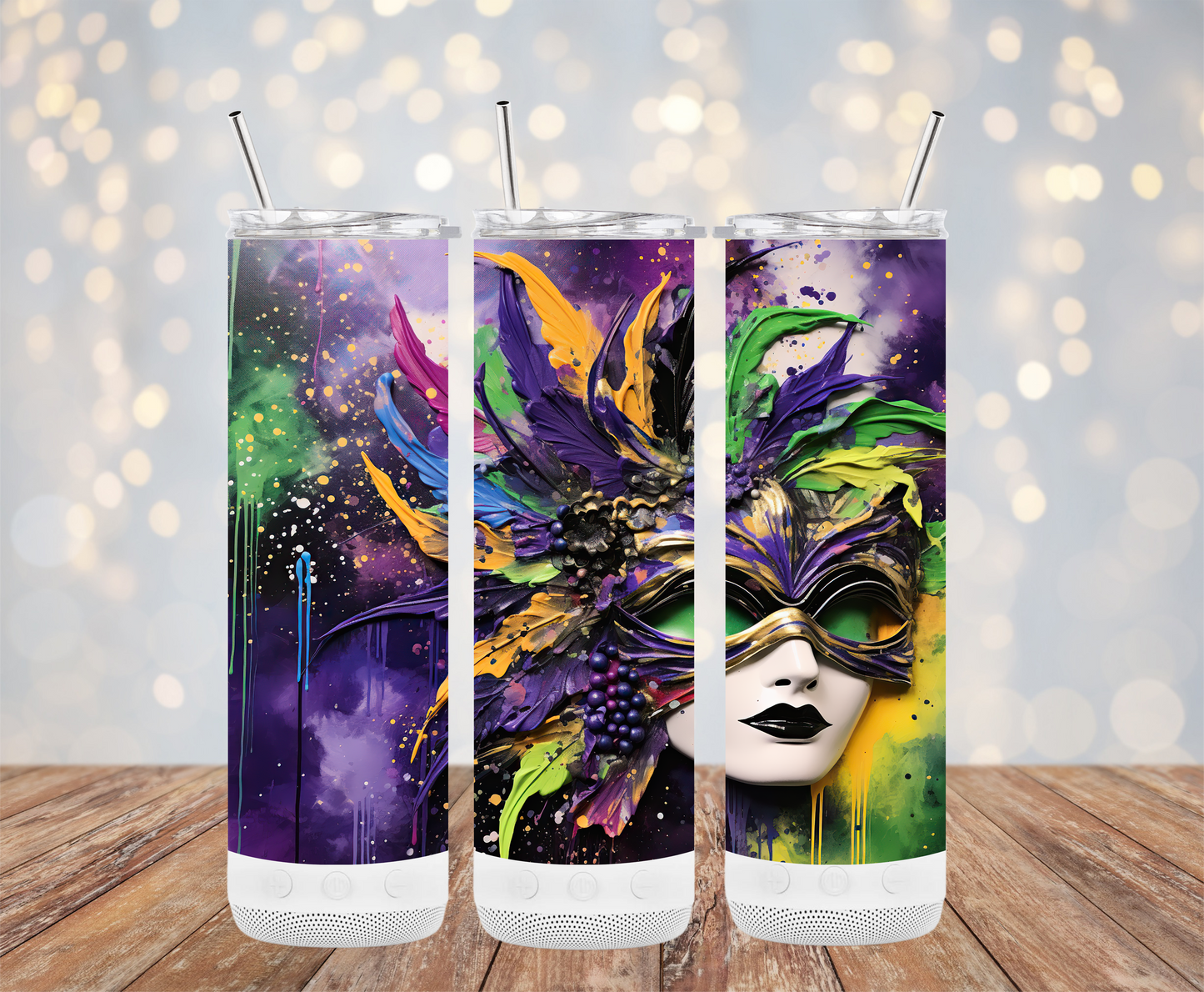 Mask (Mardi Gras Tumbler)
