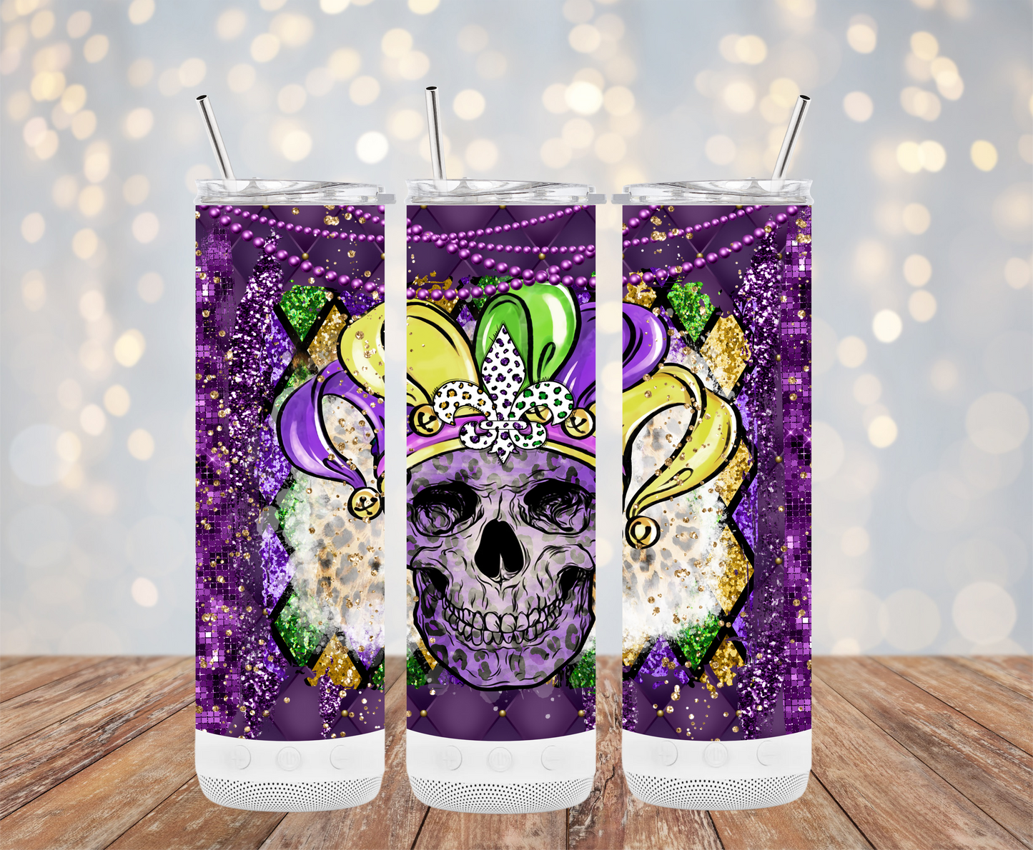 Mardi Skull (Mardi Gras Tumbler)