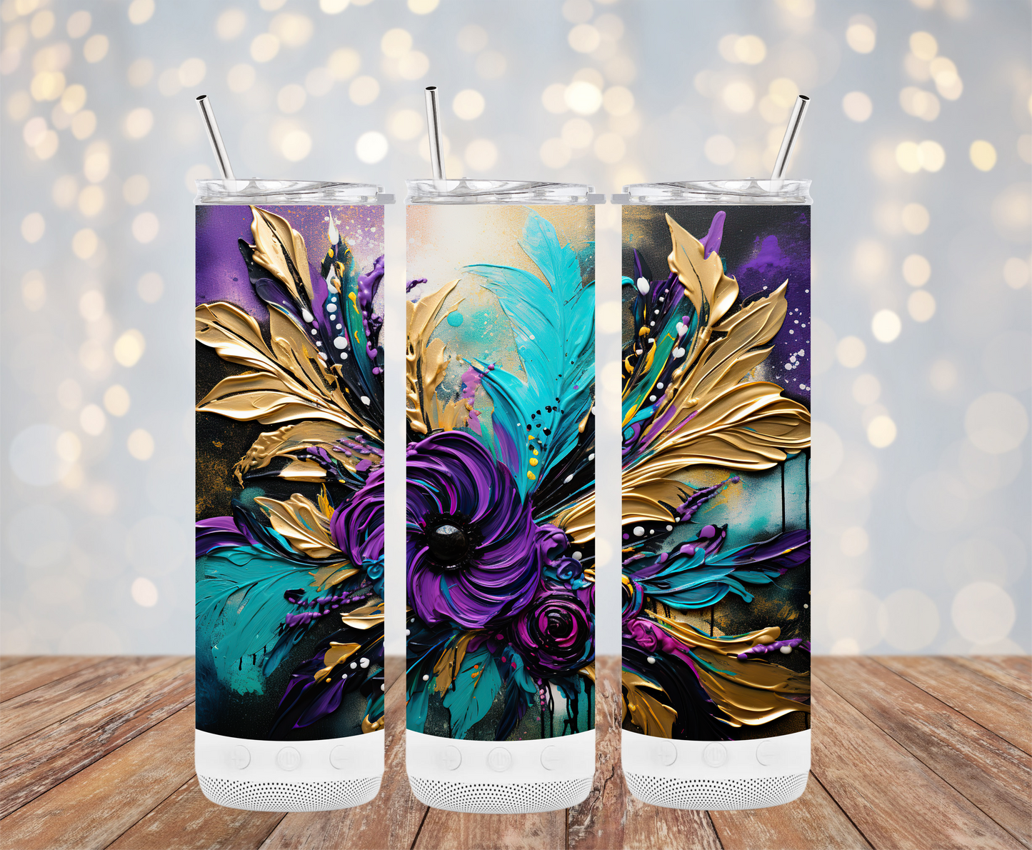 Mardi Paint Floral (Mardi Gras Tumbler)
