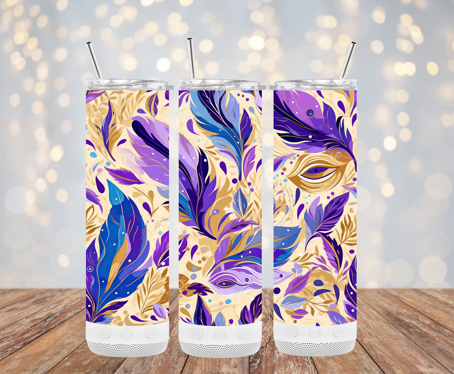 Mardi Feather Pattern (Mardi Gras Tumbler)