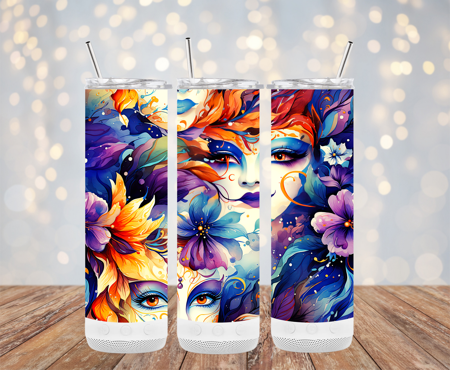 Mardi Faces (Mardi Gras Tumbler)