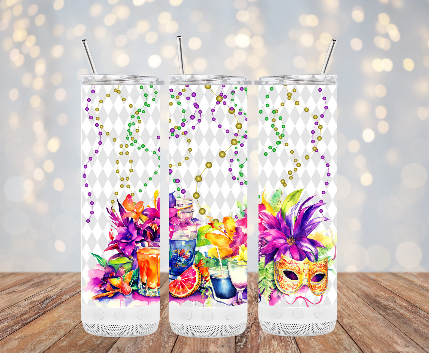 Mardi Drinks (Mardi Gras Tumbler)