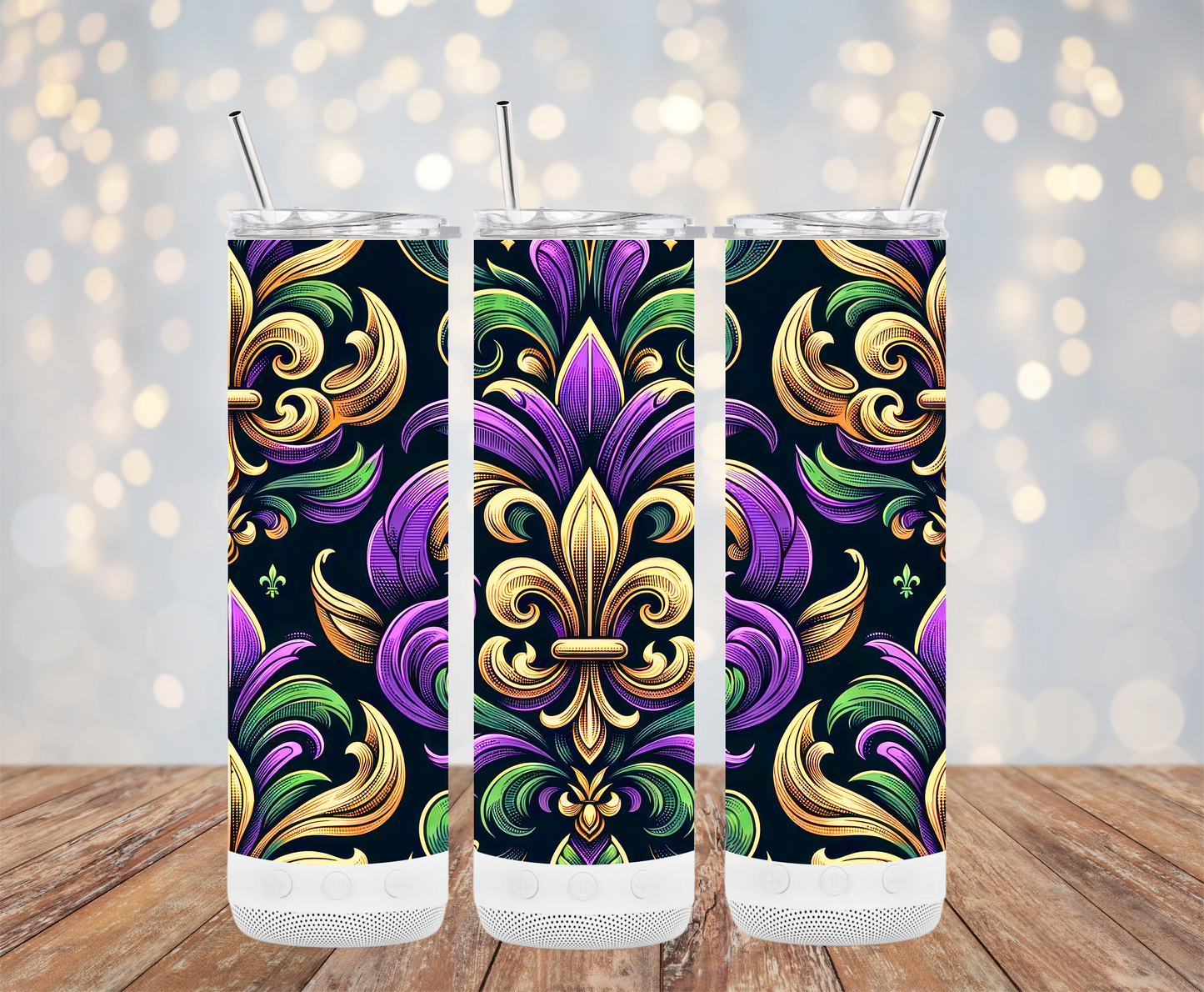 Fleur De Lis Pattern (Mardi Gras Tumbler)