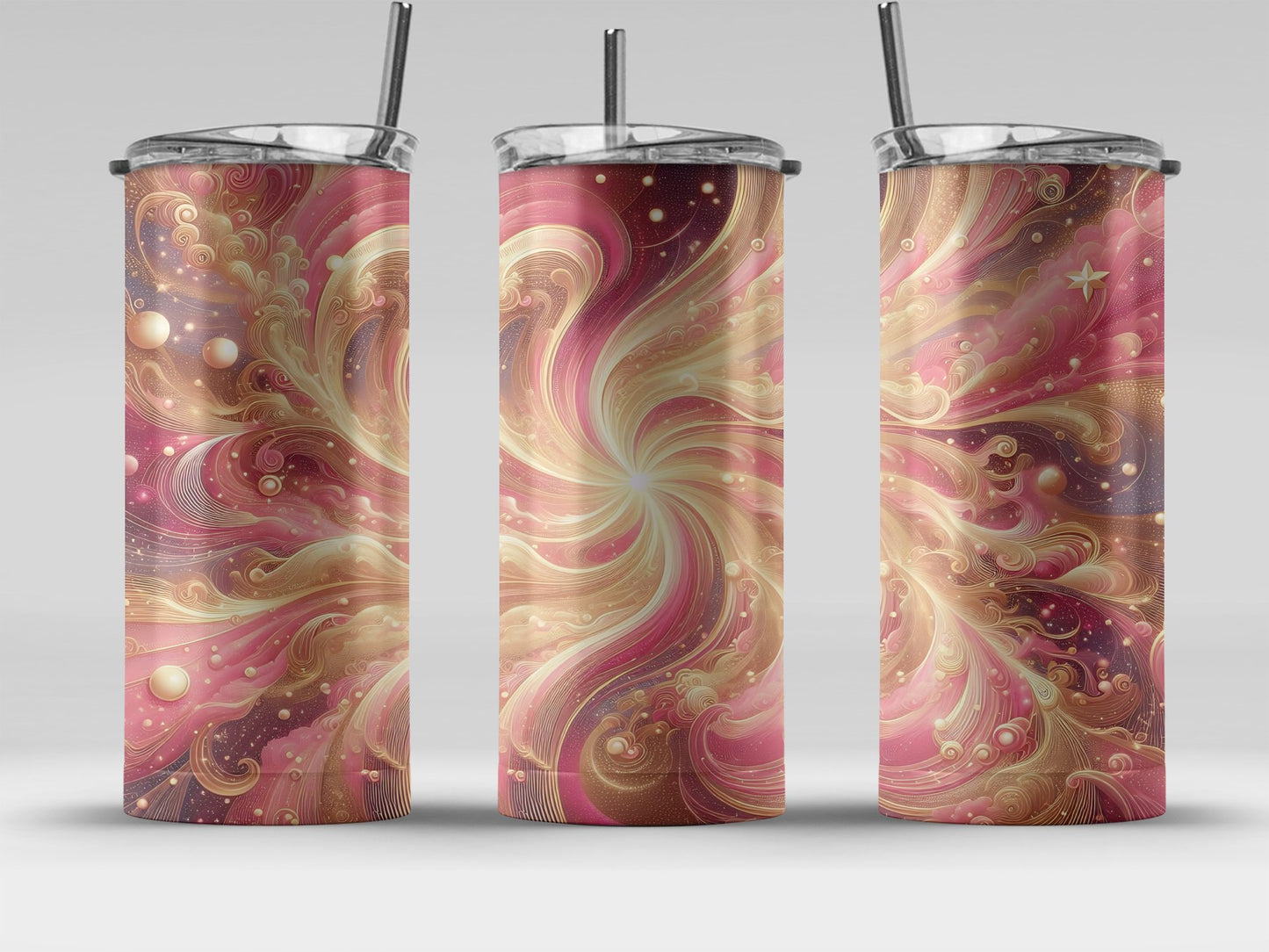 Psychedelic Swirl Art Travel Mug with Straw product