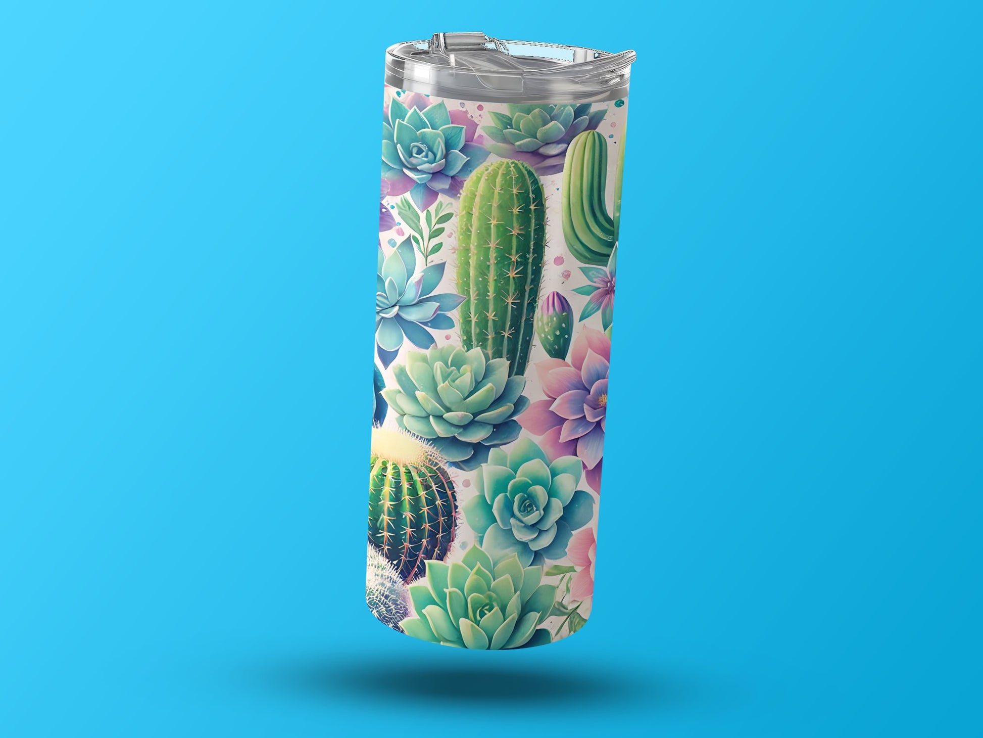 Colorful Cactus and Succulents Pattern Tumbler product type