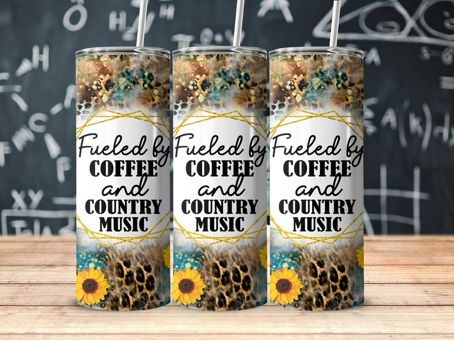 Fueled by Coffee and Country Music Colorful Tumbler product type