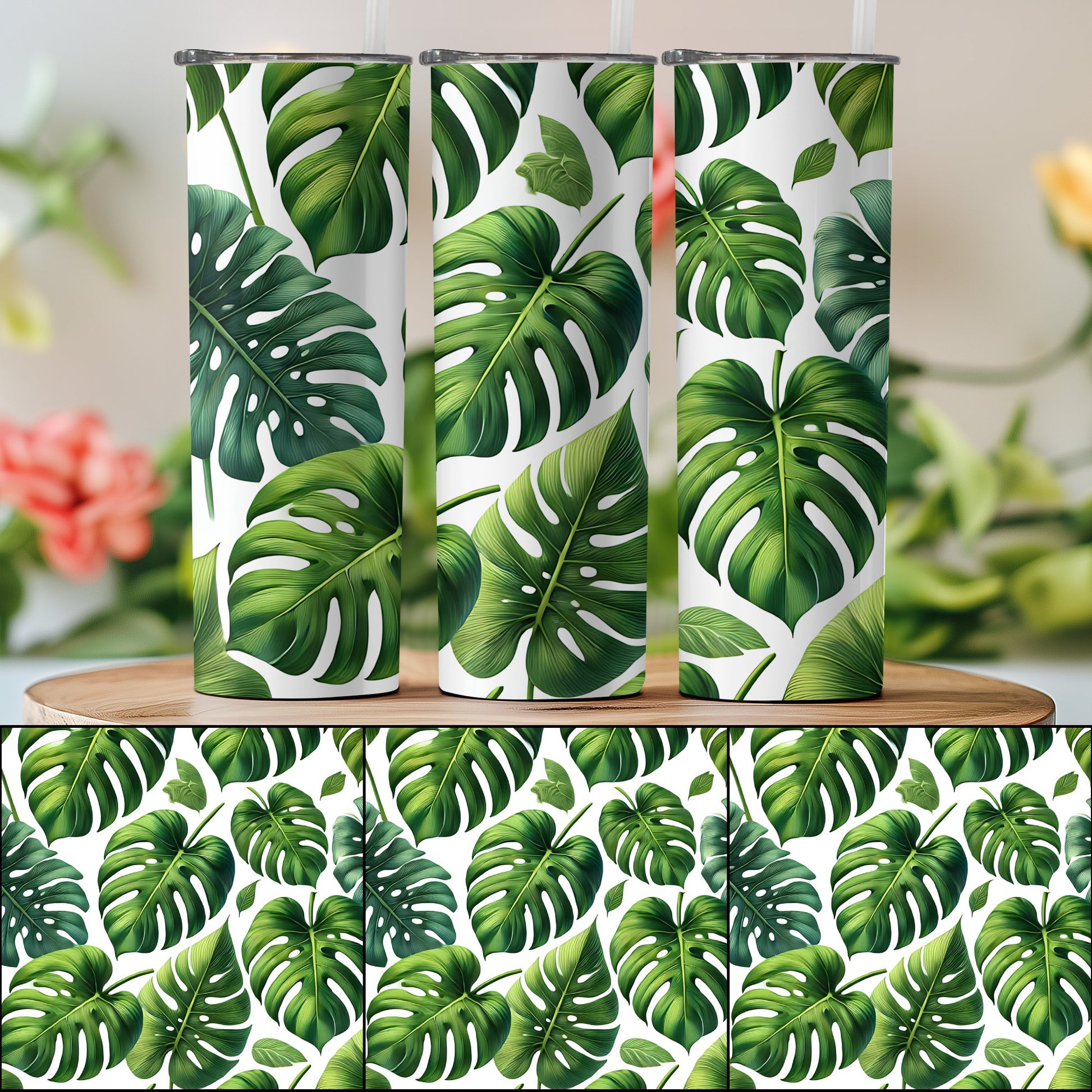 Tropical Leaf Design Insulated Tumbler product