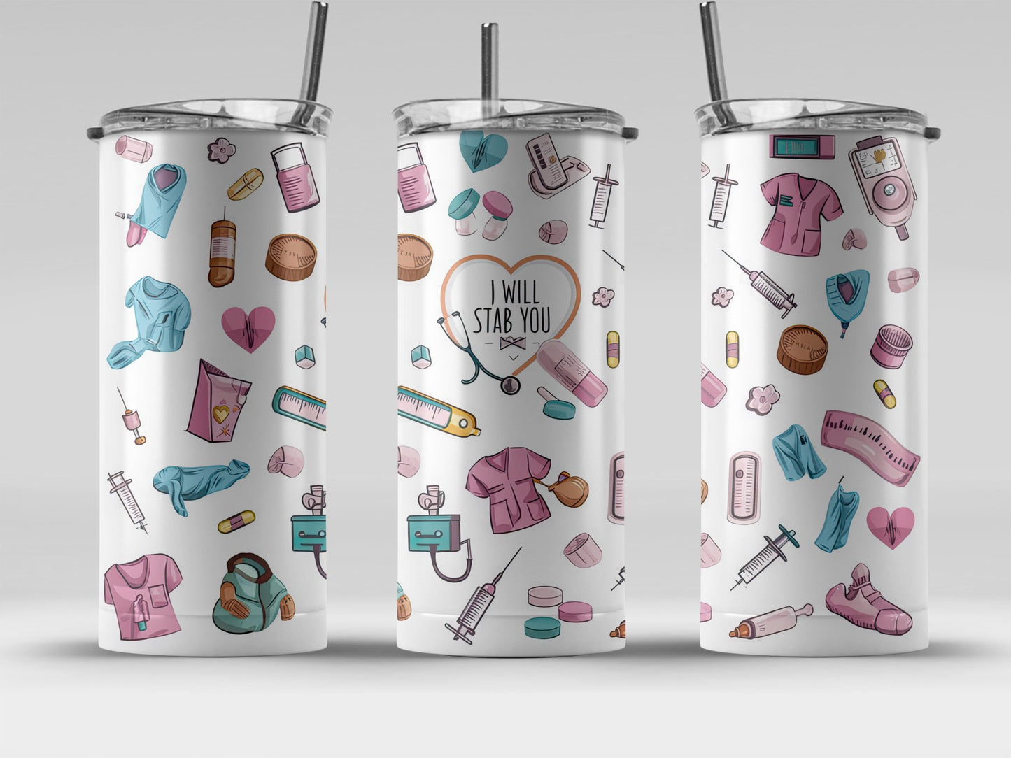 I Will Stab You Nurse Themed Stainless Steel Tumbler product