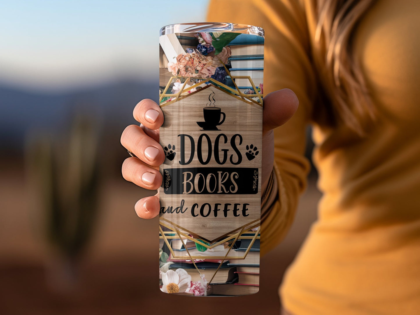 Dogs Books and Coffee Design on Tumbler product