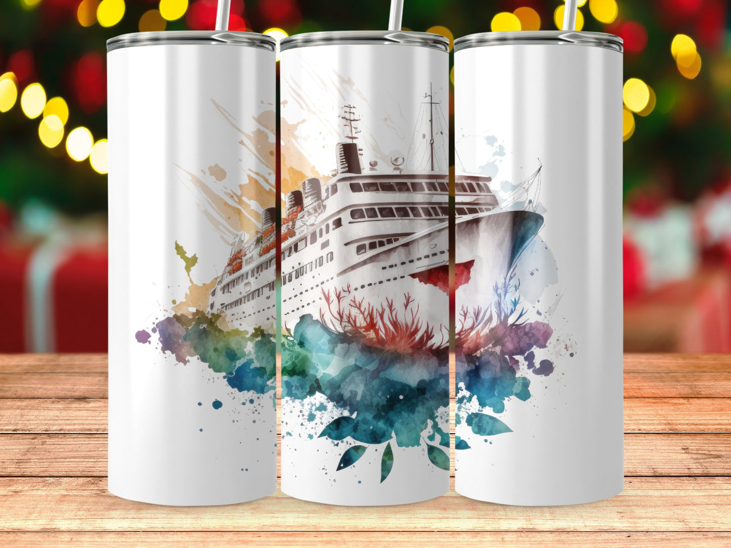 Cruise Ship Art Stainless Steel Tumbler product type