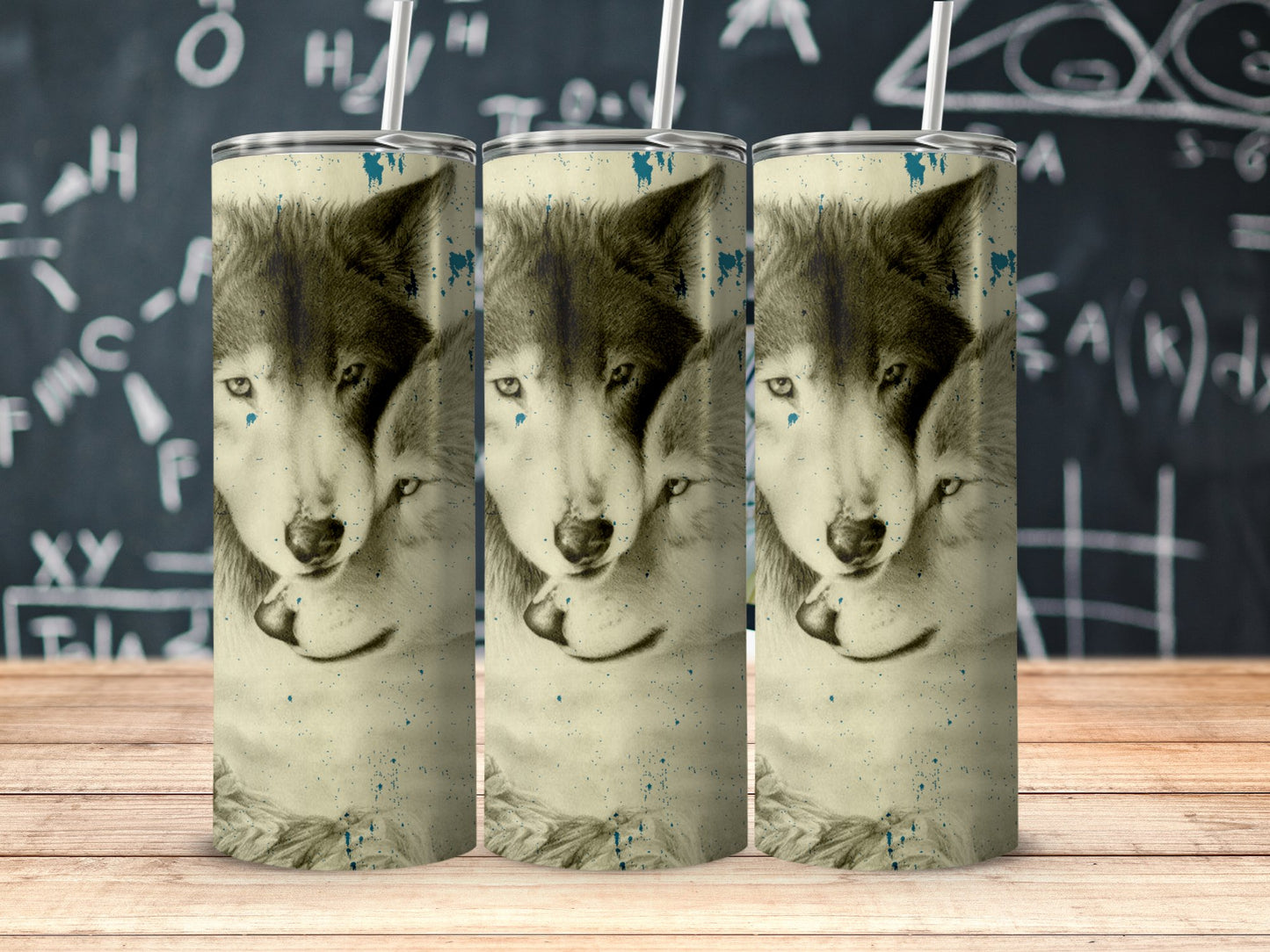 Majestic Wolf Family Design Printed Tumbler product