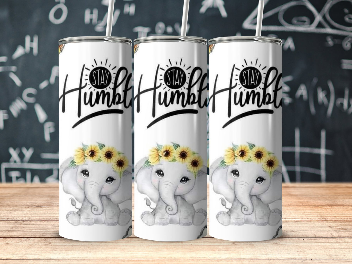 Stay Humble Cute Elephant Floral Tumbler product type