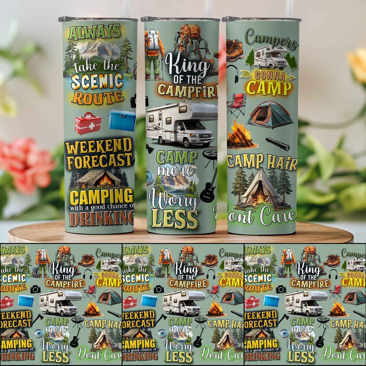 Scenic Route Camping Themed Tumbler product