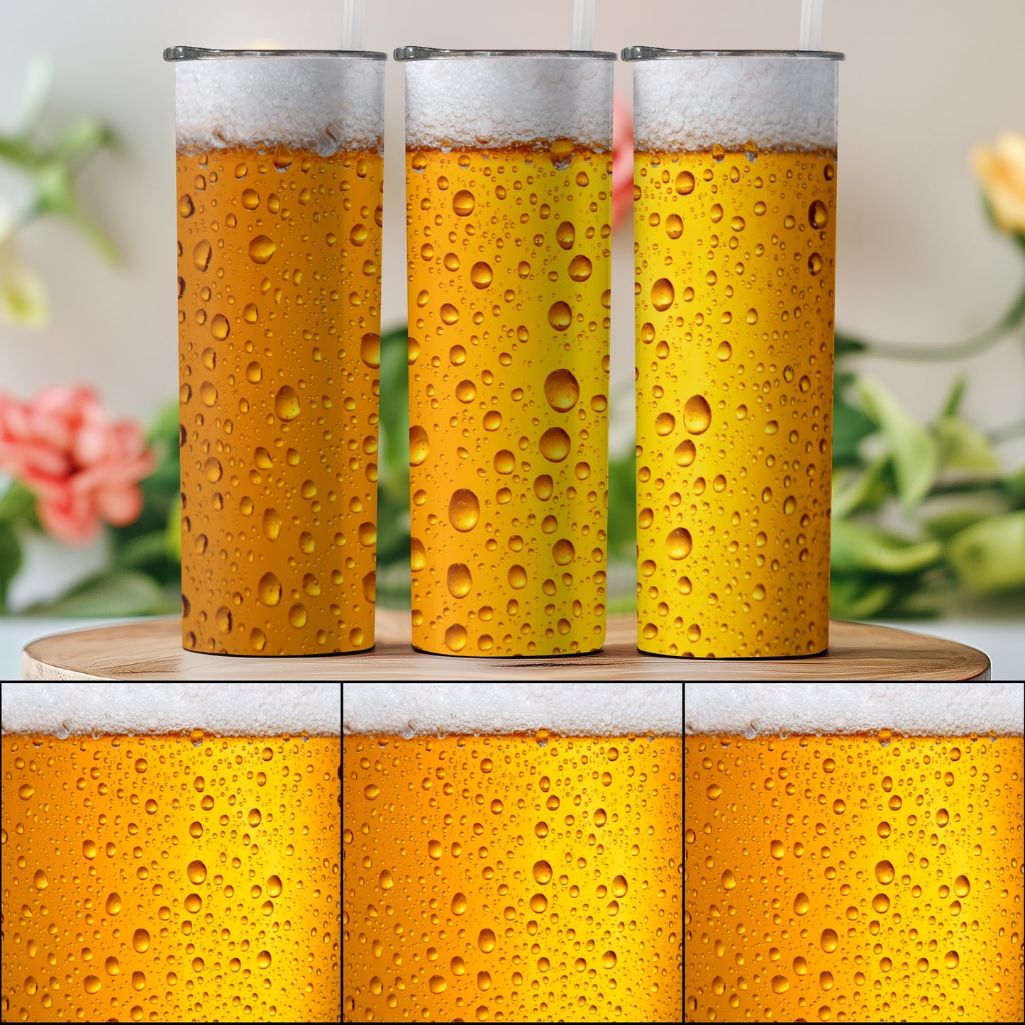 Realistic Beer Foam Design Tumbler for Party Lovers product