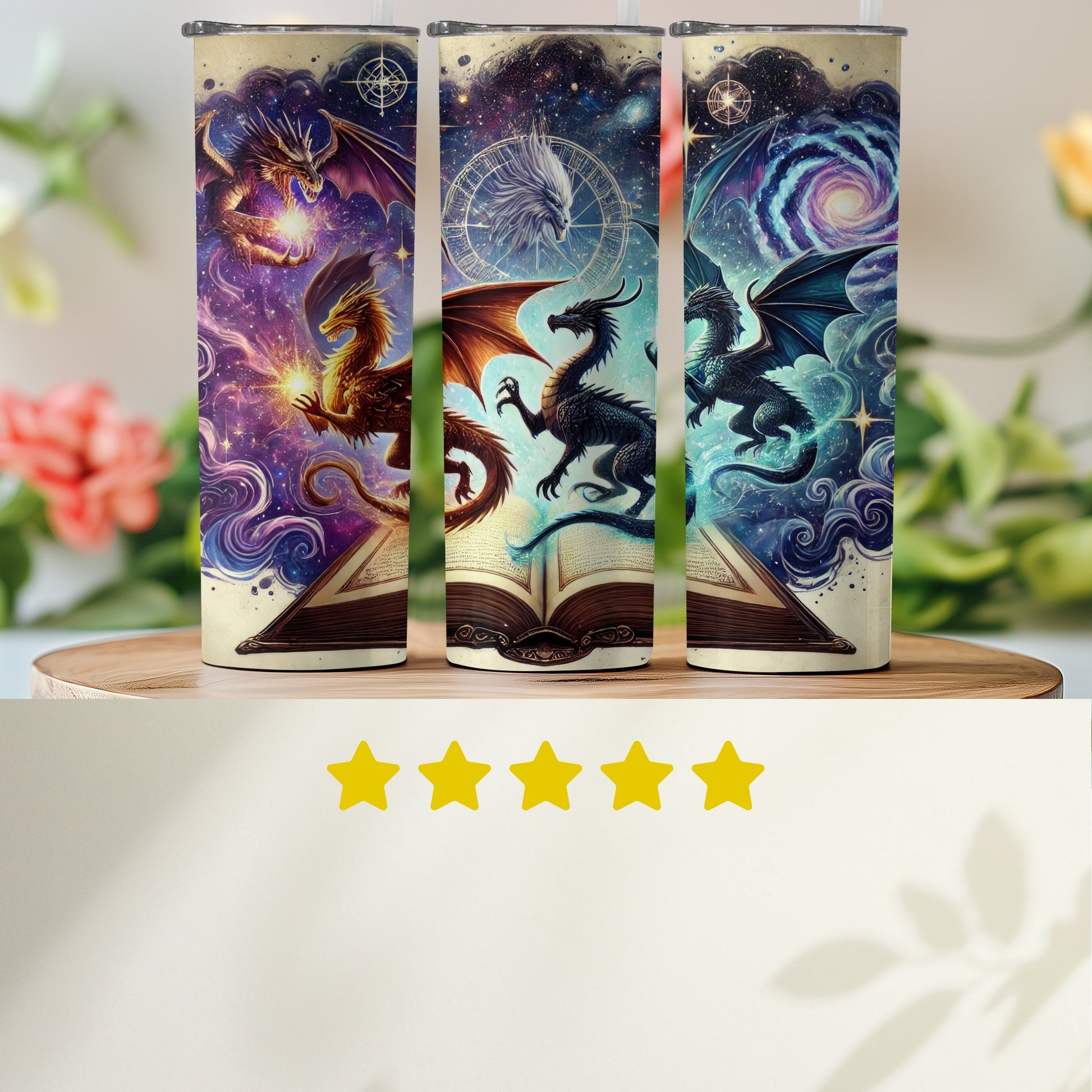 Mystical Dragons with Stars Tumbler Unique Product