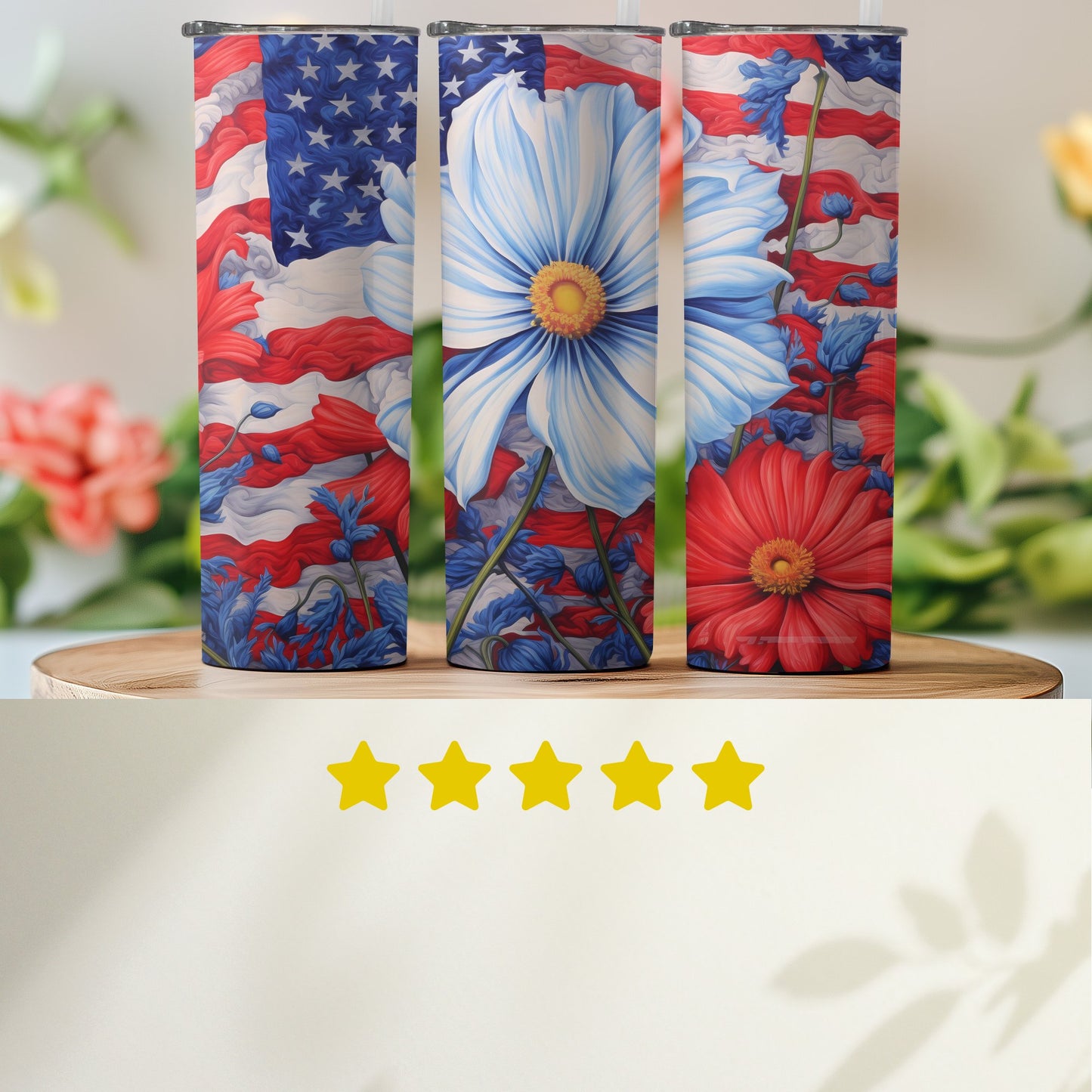 Patriotic Floral Designs Tumblers Ideal Gift product type