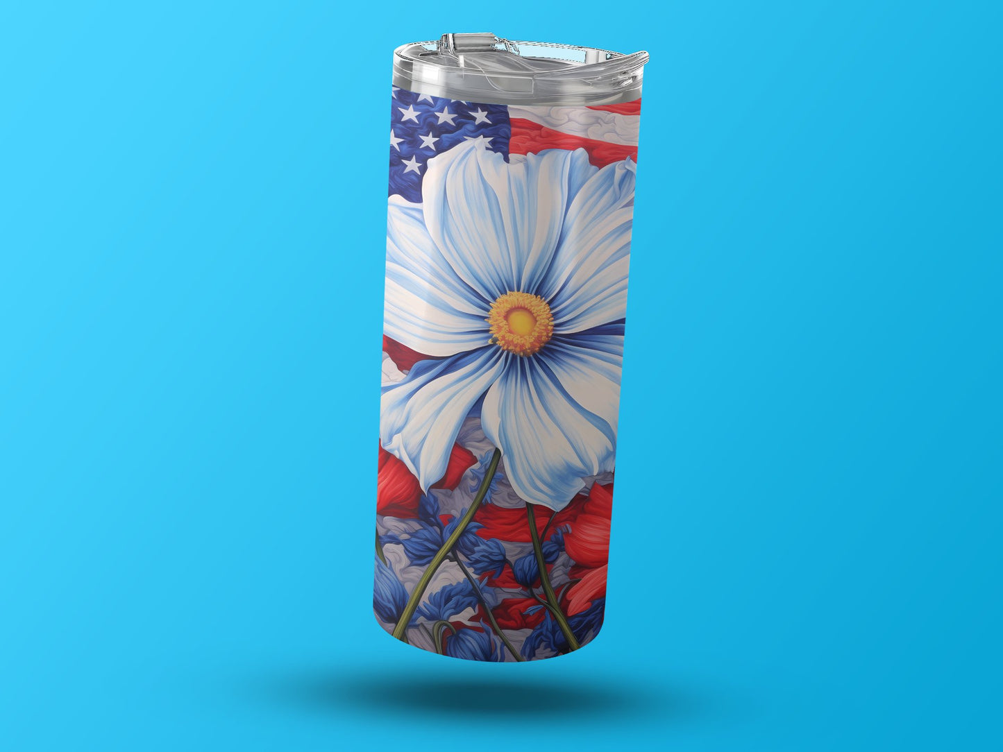 American Flag Flower Design Tumbler Travel Mug product