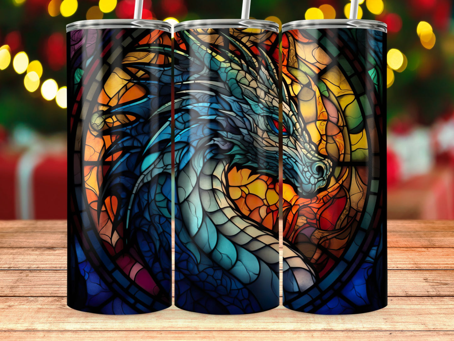 Dragon Stained Glass Design Tumbler Stunning Product Type