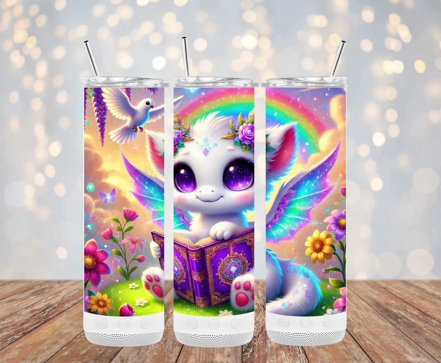Adorable Rainbow Wings Fantasy Art Tumbler product
