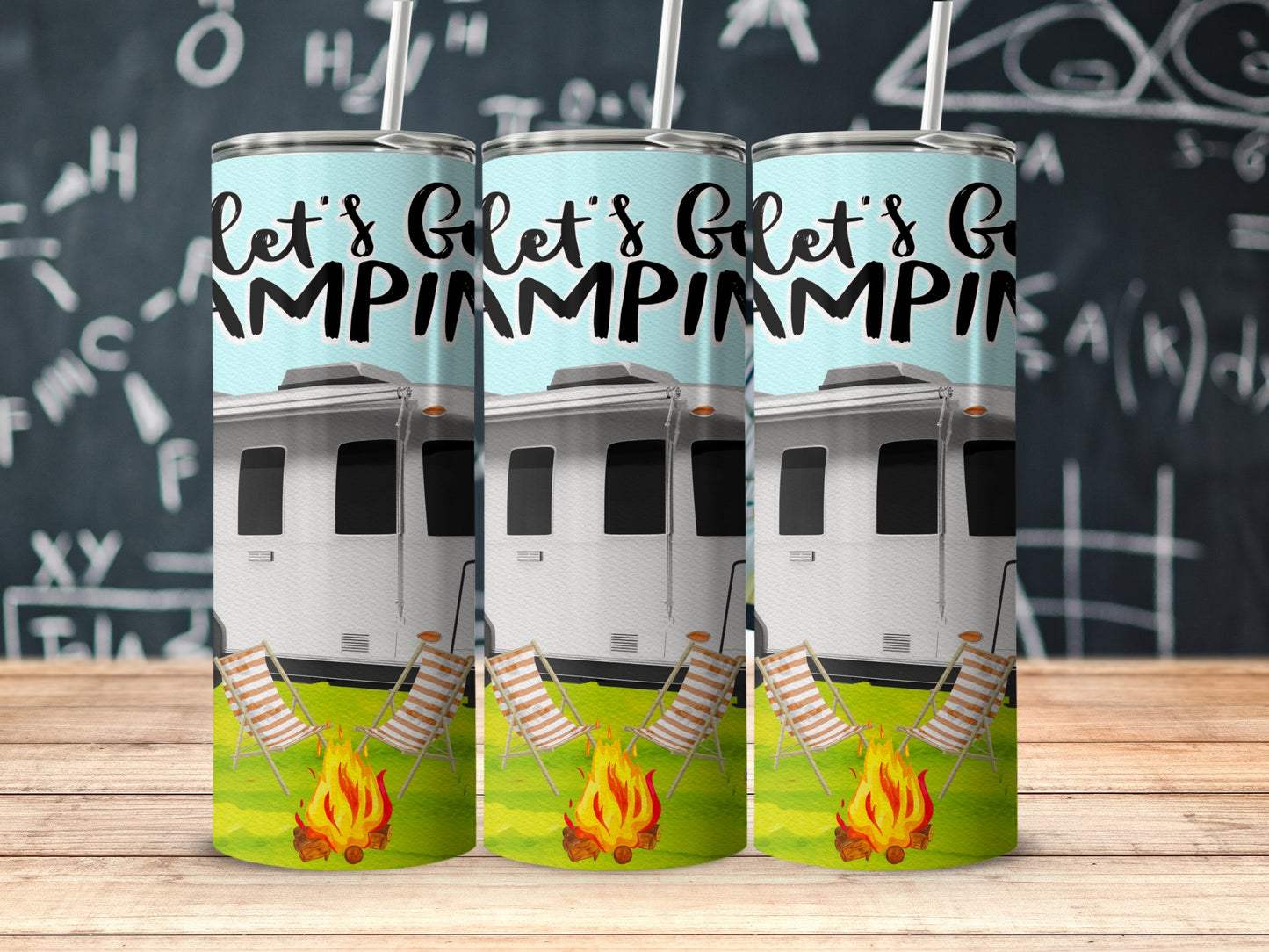 Let's Get Camping Theme Travel Tumbler product