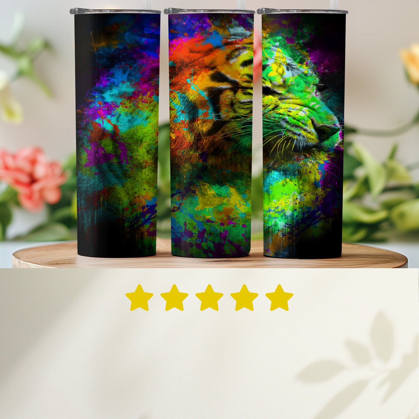 Vibrant Tiger Artwork Insulated Tumbler product