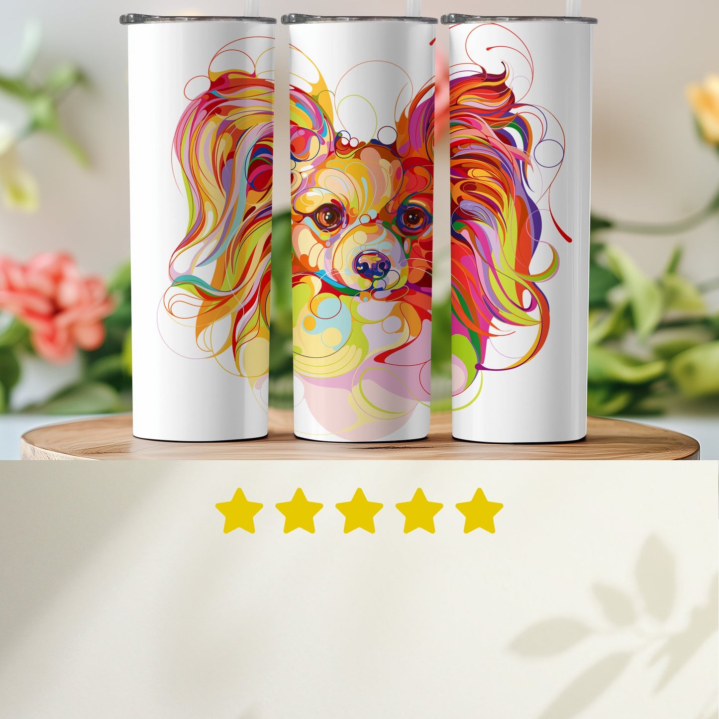 Colorful Artistic Dog Design Stunning Tumbler product