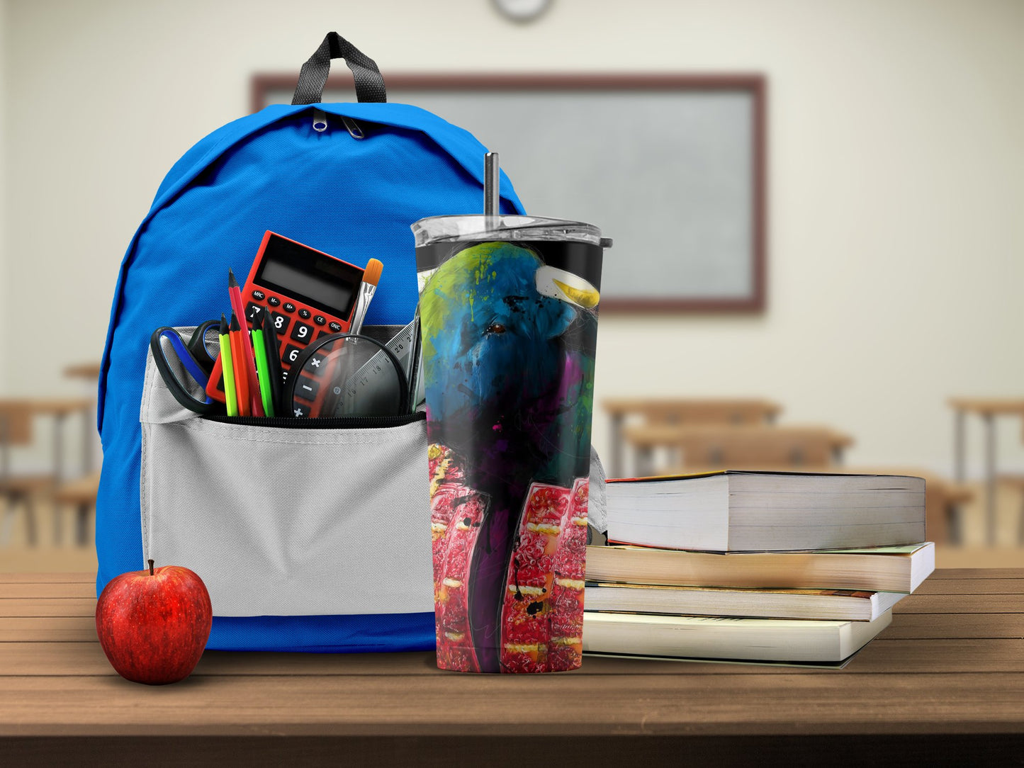 Blue Backpack and Animal Design Tumbler Product