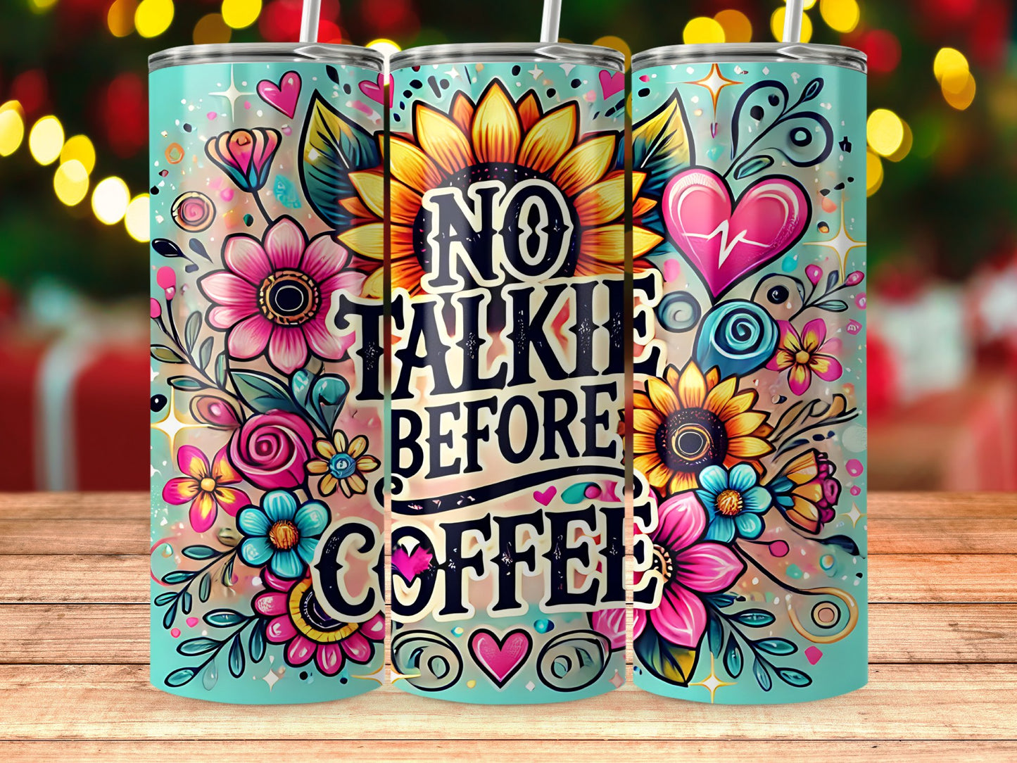 No Talkie Before Coffee Floral Design product type