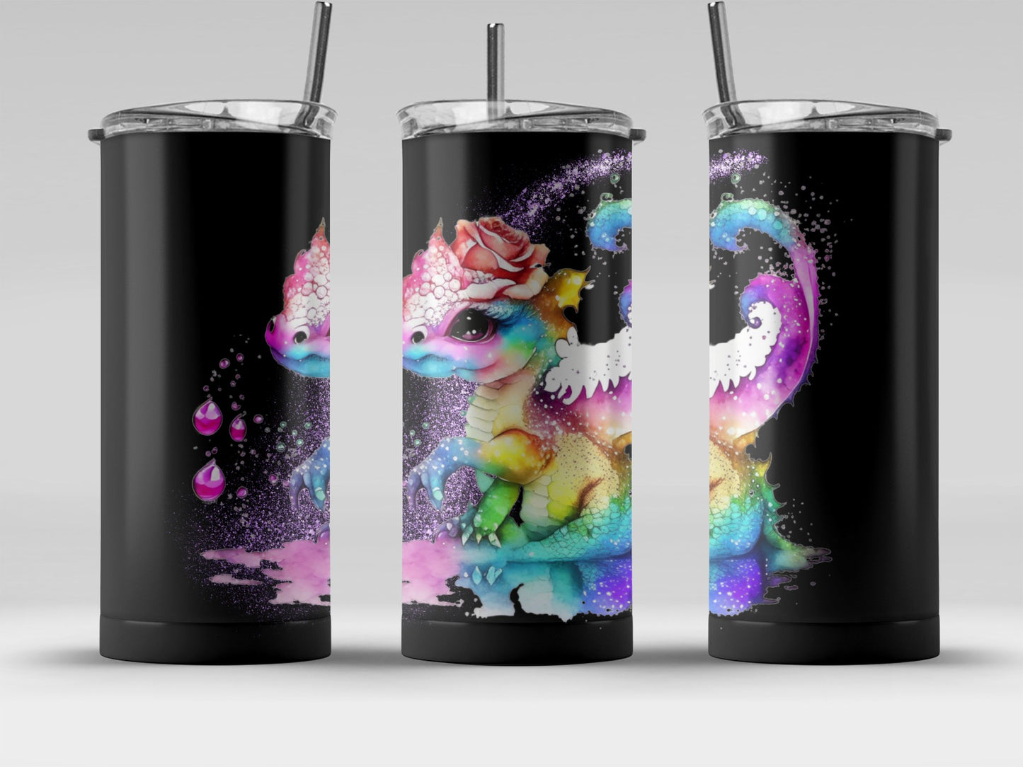 Cute Colorful Dragon Personalized Tumbler Water Bottle product