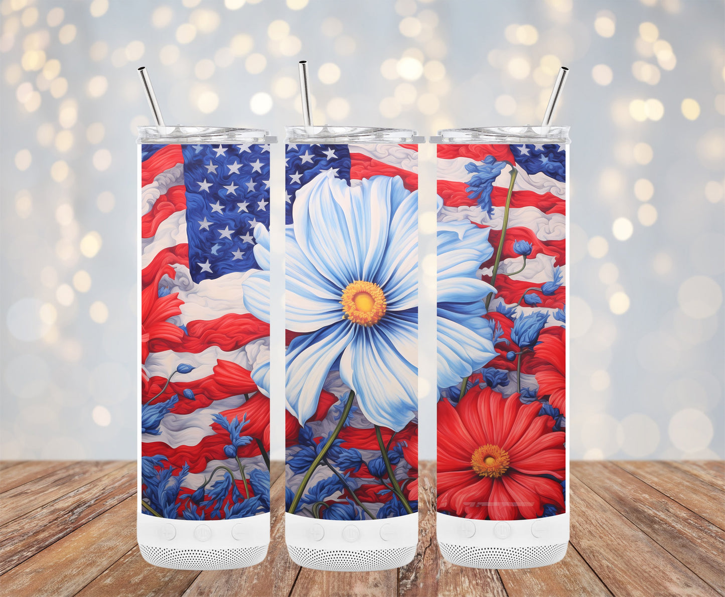 American Flag Floral Design Tumbler product