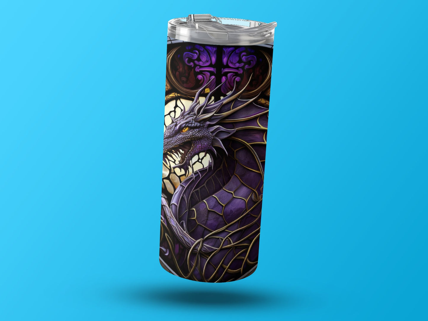 Dragon Fantasy Art Purple Themed Insulated Tumbler product type