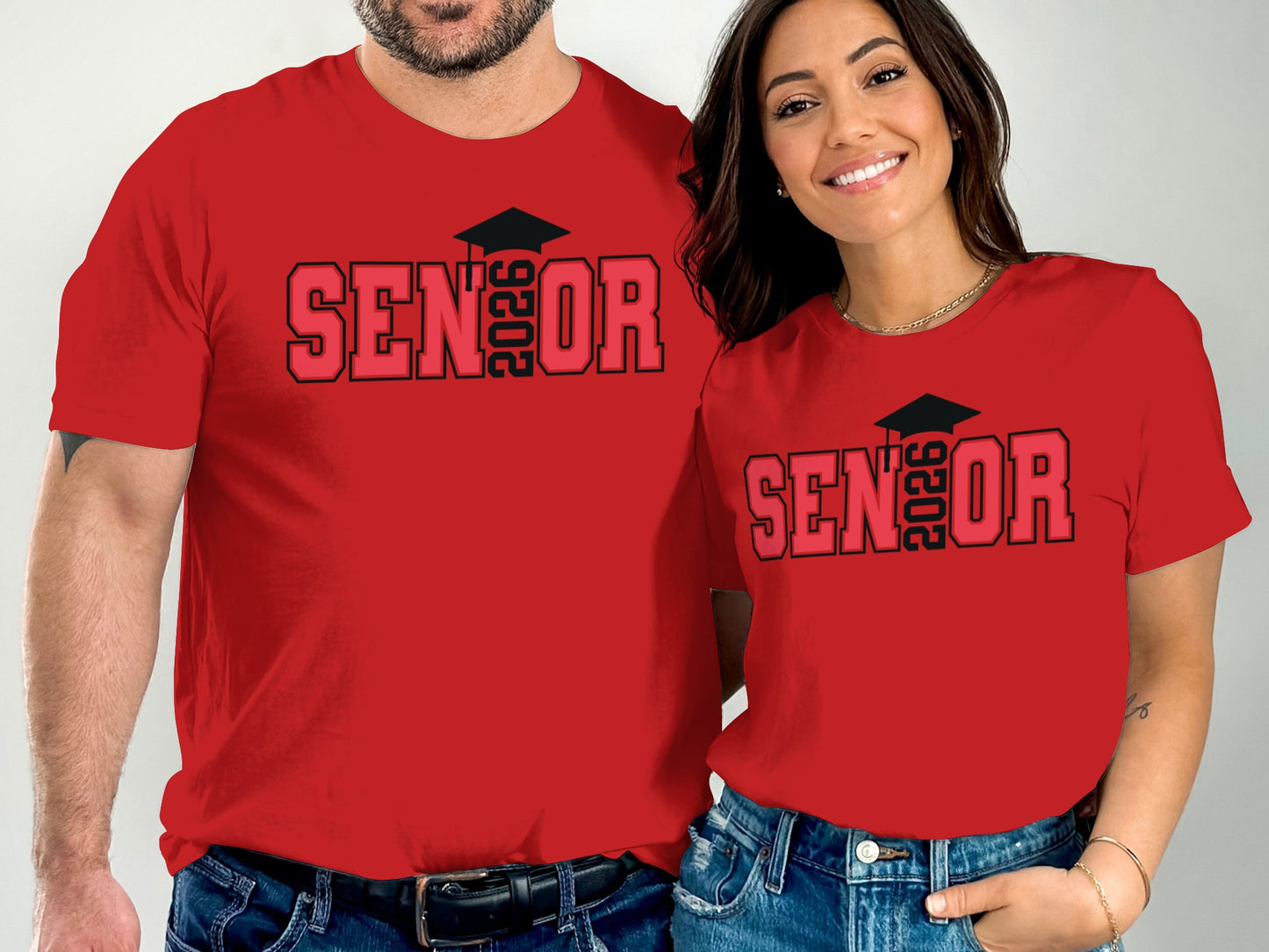 Senior 2026 Matching Red Graduation T-Shirt product type