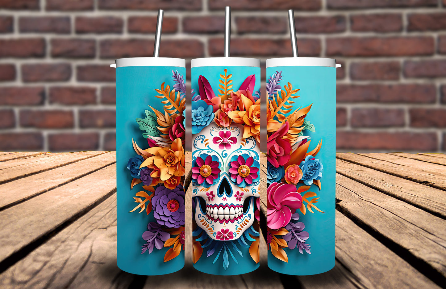 3D Skull 90929 Tumbler