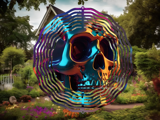 3D Skull Spooky Halloween 1 Wind Spinner