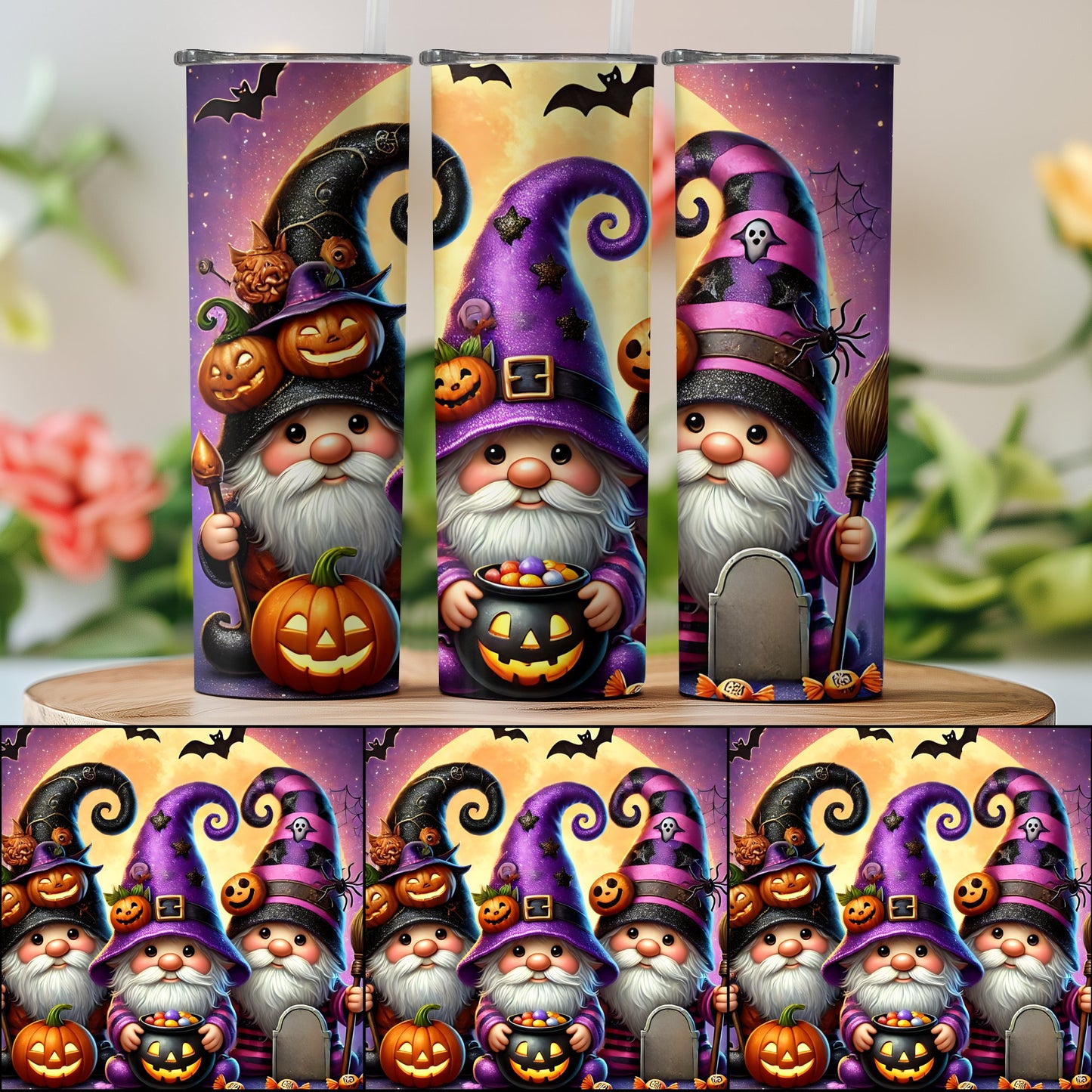 Halloween Gnome Witch Tumbler Unique Drinkware product