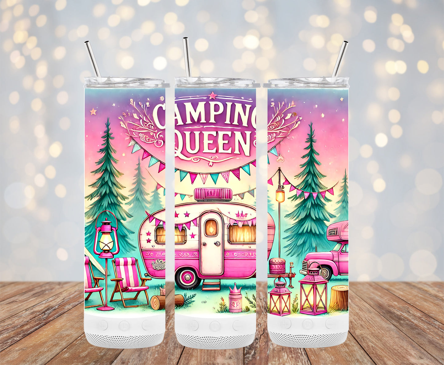 Camping Queen Colorful Scenic Design Tumbler product type