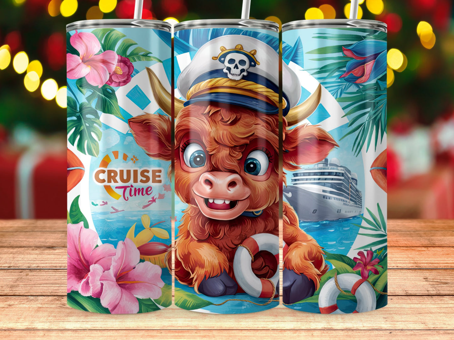 Cruise Time Cute Cow and Ship Design Tumbler product