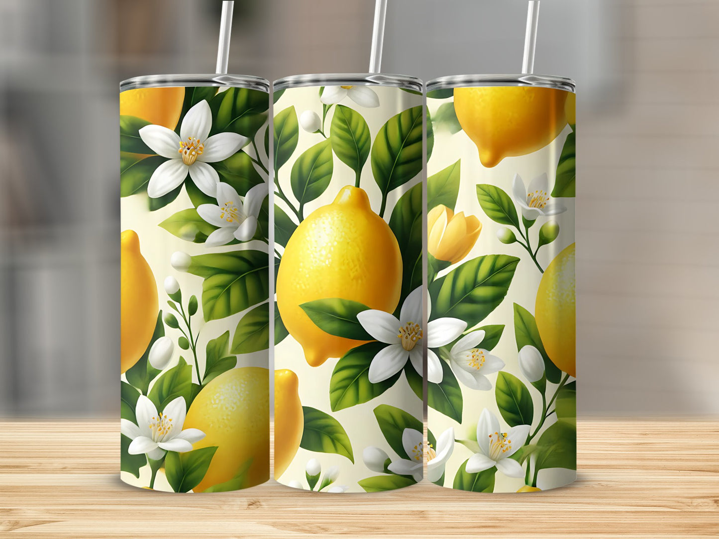 Fresh Lemons and Leaves Design Insulated Drinkware product