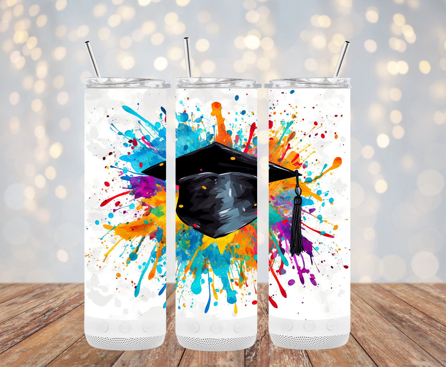 Graduation Cap Senior Color Explosion (Graduation Tumbler)
