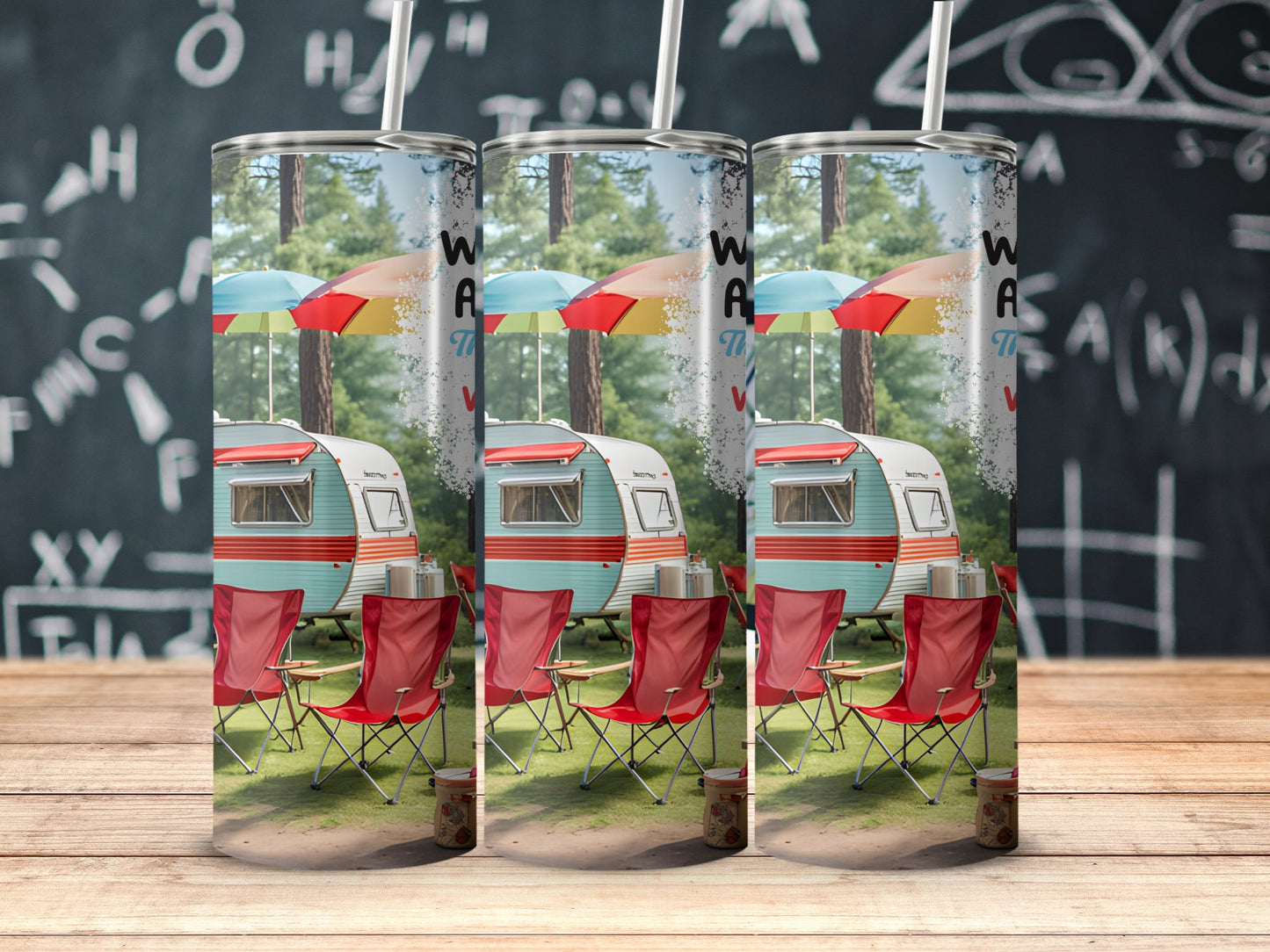 Camping Scene Retro Travel Trailer Tumblers product