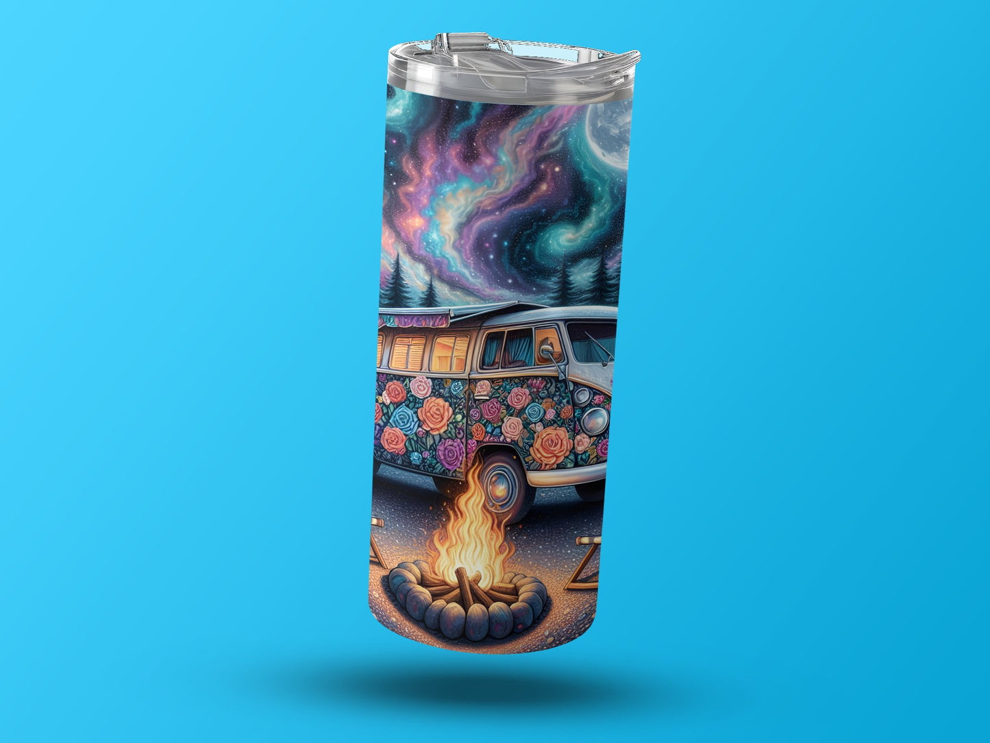 Vintage Van Campfire Night Stars Artwork Tumbler product type