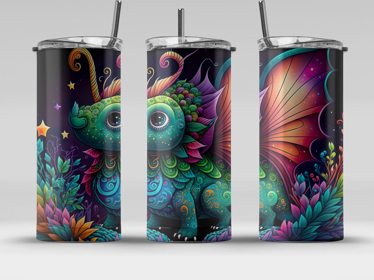 Colorful Dragon Fantasy Art Design Tumbler product