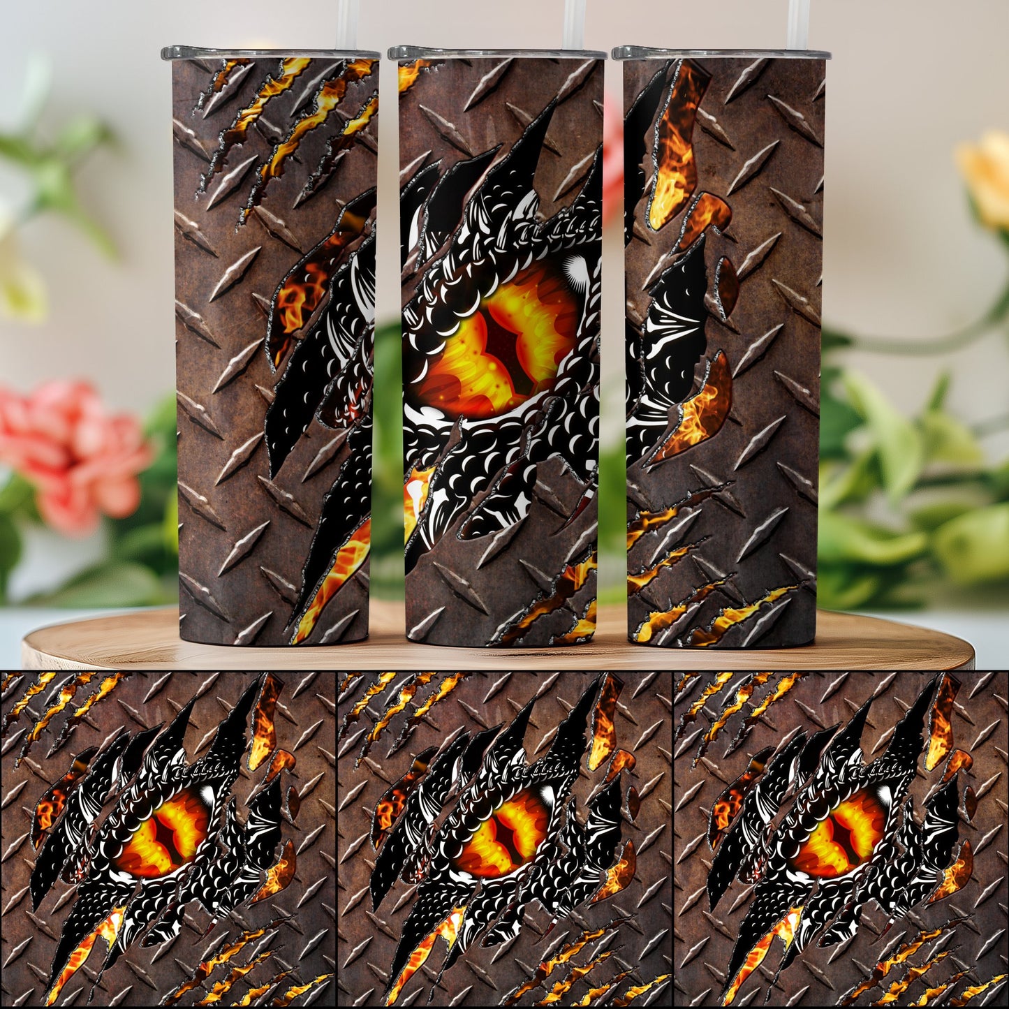 Dragon Eye Metal Plate Design Tumbler product