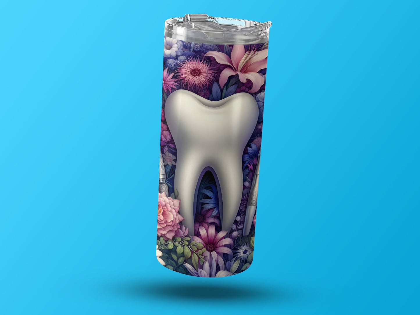 Floral Tooth Design Insulated Drink Tumbler product