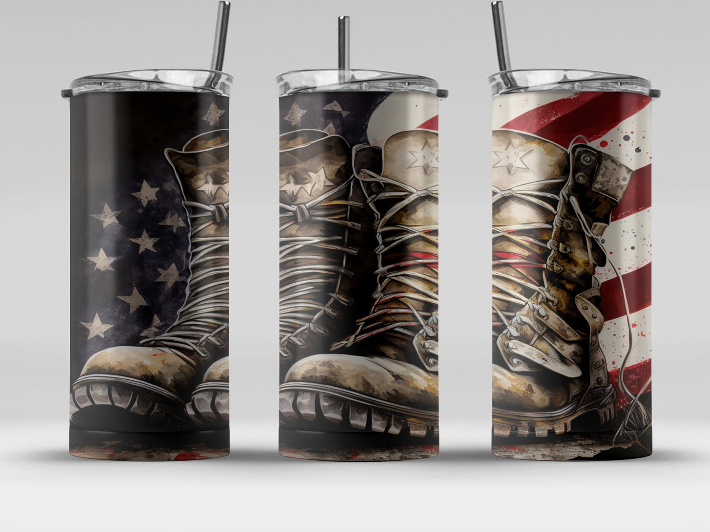 Patriotic American Flag Boots Design Tumbler product